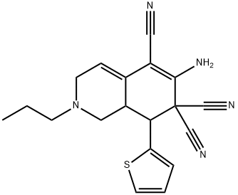 294878-06-1 6-amino-2-propyl-8-(2-thienyl)-2,3,8,8a-tetrahydro-5,7,7(1H)-isoquinolinetricarbonitrile