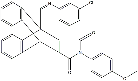 1-{(Z)-[(3-chlorophenyl)imino]methyl}-17-(4-methoxyphenyl)-17-azapentacyclo[6.6.5.0~2,7~.0~9,14~.0~15,19~]nonadeca-2,4,6,9,11,13-hexaene-16,18-dione|