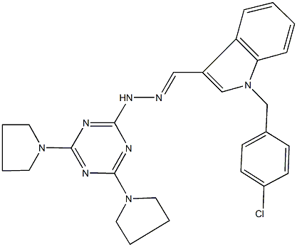 294893-81-5 1-(4-chlorobenzyl)-1H-indole-3-carbaldehyde [4,6-di(1-pyrrolidinyl)-1,3,5-triazin-2-yl]hydrazone