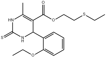 2-(ethylsulfanyl)ethyl 4-(2-ethoxyphenyl)-6-methyl-2-thioxo-1,2,3,4-tetrahydro-5-pyrimidinecarboxylate Struktur