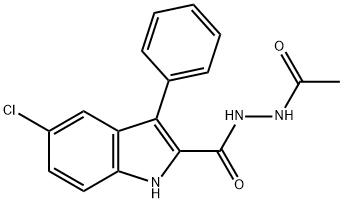 N'-acetyl-5-chloro-3-phenyl-1H-indole-2-carbohydrazide Structure