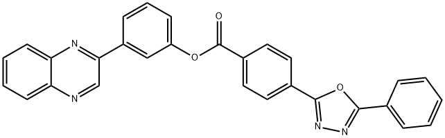3-(2-quinoxalinyl)phenyl 4-(5-phenyl-1,3,4-oxadiazol-2-yl)benzoate Structure