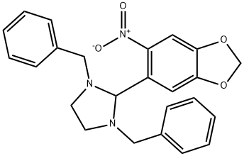 1,3-dibenzyl-2-{6-nitro-1,3-benzodioxol-5-yl}imidazolidine 结构式