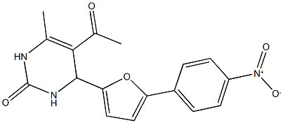 5-acetyl-4-(5-{4-nitrophenyl}-2-furyl)-6-methyl-3,4-dihydro-2(1H)-pyrimidinone Structure