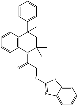 298204-27-0 1-[(1,3-benzothiazol-2-ylsulfanyl)acetyl]-2,2,4-trimethyl-4-phenyl-1,2,3,4-tetrahydroquinoline