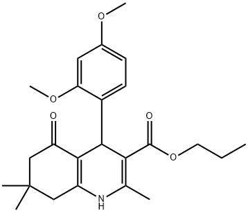 propyl 4-(2,4-dimethoxyphenyl)-2,7,7-trimethyl-5-oxo-1,4,5,6,7,8-hexahydro-3-quinolinecarboxylate,299450-04-7,结构式