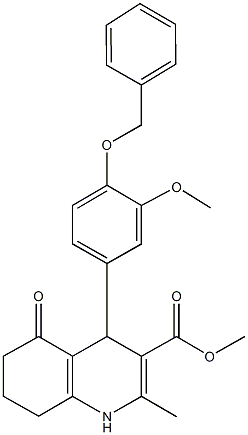 methyl 2-methyl-4-{3-(methyloxy)-4-[(phenylmethyl)oxy]phenyl}-5-oxo-1,4,5,6,7,8-hexahydroquinoline-3-carboxylate Structure