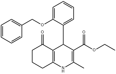 ethyl 4-[2-(benzyloxy)phenyl]-2-methyl-5-oxo-1,4,5,6,7,8-hexahydro-3-quinolinecarboxylate Structure