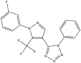 5-[1-(3-fluorophenyl)-5-(trifluoromethyl)-1H-pyrazol-4-yl]-1-phenyl-1H-tetraazole Structure