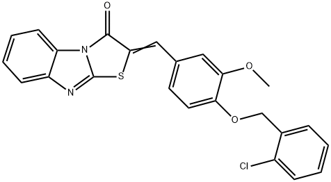 299912-04-2 2-{4-[(2-chlorobenzyl)oxy]-3-methoxybenzylidene}[1,3]thiazolo[3,2-a]benzimidazol-3(2H)-one
