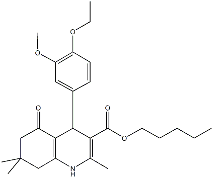 pentyl 4-(4-ethoxy-3-methoxyphenyl)-2,7,7-trimethyl-5-oxo-1,4,5,6,7,8-hexahydro-3-quinolinecarboxylate|