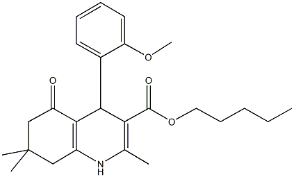 299948-17-7 pentyl 2,7,7-trimethyl-4-[2-(methyloxy)phenyl]-5-oxo-1,4,5,6,7,8-hexahydroquinoline-3-carboxylate