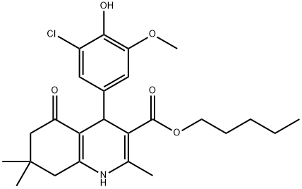 pentyl 4-(3-chloro-4-hydroxy-5-methoxyphenyl)-2,7,7-trimethyl-5-oxo-1,4,5,6,7,8-hexahydro-3-quinolinecarboxylate|