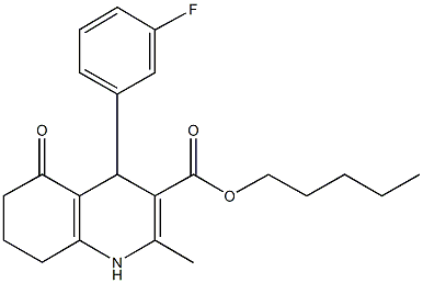 pentyl 4-(3-fluorophenyl)-2-methyl-5-oxo-1,4,5,6,7,8-hexahydro-3-quinolinecarboxylate Structure