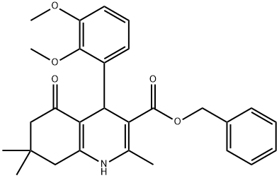 phenylmethyl 4-[2,3-bis(methyloxy)phenyl]-2,7,7-trimethyl-5-oxo-1,4,5,6,7,8-hexahydroquinoline-3-carboxylate Structure