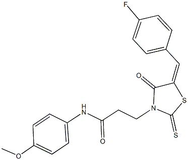 3-[5-(4-fluorobenzylidene)-4-oxo-2-thioxo-1,3-thiazolidin-3-yl]-N-(4-methoxyphenyl)propanamide Structure