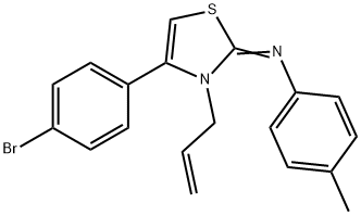 N-(3-allyl-4-(4-bromophenyl)-1,3-thiazol-2(3H)-ylidene)-N-(4-methylphenyl)amine Structure