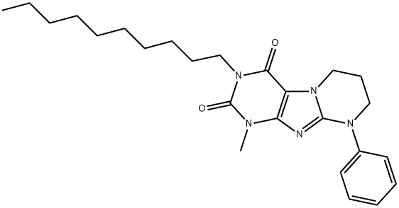 3-decyl-1-methyl-9-phenyl-6,7,8,9-tetrahydropyrimido[2,1-f]purine-2,4(1H,3H)-dione Structure