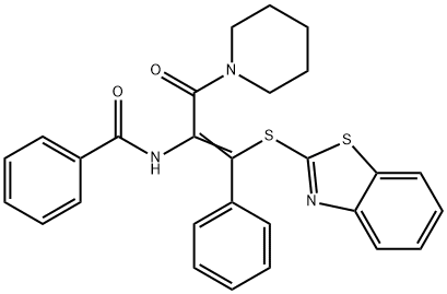 300669-72-1 N-[2-(1,3-benzothiazol-2-ylsulfanyl)-2-phenyl-1-(1-piperidinylcarbonyl)vinyl]benzamide