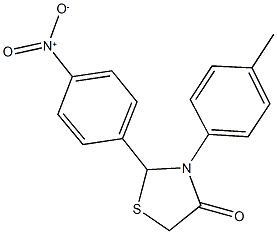 2-{4-nitrophenyl}-3-(4-methylphenyl)-1,3-thiazolidin-4-one,300698-10-6,结构式