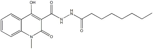 4-hydroxy-1-methyl-N'-octanoyl-2-oxo-1,2-dihydroquinoline-3-carbohydrazide,300704-86-3,结构式