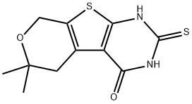 6,6-dimethyl-2-thioxo-1,2,3,5,6,8-hexahydro-4H-pyrano[4',3':4,5]thieno[2,3-d]pyrimidin-4-one Structure