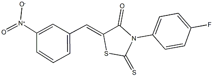 3-(4-fluorophenyl)-5-{3-nitrobenzylidene}-2-thioxo-1,3-thiazolidin-4-one Structure