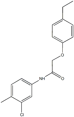 301160-06-5 N-(3-chloro-4-methylphenyl)-2-(4-ethylphenoxy)acetamide