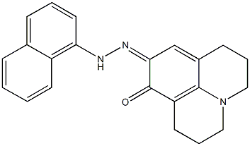 2,3,6,7-tetrahydro-1H,5H-pyrido[3,2,1-ij]quinoline-8,9-dione 9-(1-naphthylhydrazone) Struktur