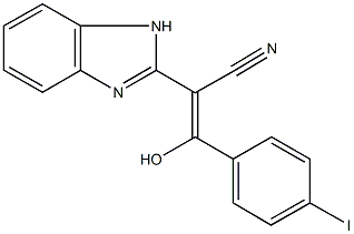 2-(1H-benzimidazol-2-yl)-3-hydroxy-3-(4-iodophenyl)acrylonitrile Struktur