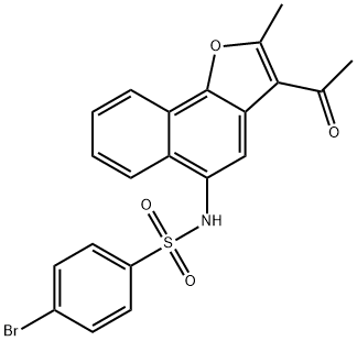 N-(3-acetyl-2-methylnaphtho[1,2-b]furan-5-yl)-4-bromobenzenesulfonamide Struktur