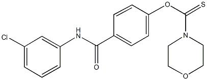 O-{4-[(3-chloroanilino)carbonyl]phenyl} 4-morpholinecarbothioate Structure