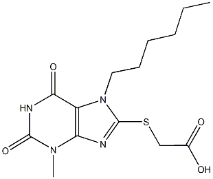 301353-79-7 [(7-hexyl-3-methyl-2,6-dioxo-2,3,6,7-tetrahydro-1H-purin-8-yl)sulfanyl]acetic acid