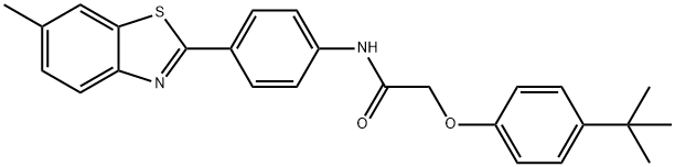 2-(4-tert-butylphenoxy)-N-[4-(6-methyl-1,3-benzothiazol-2-yl)phenyl]acetamide Struktur