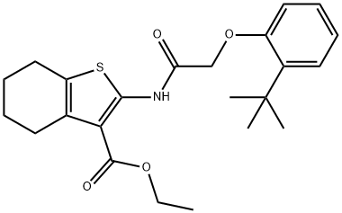 ethyl 2-{[(2-tert-butylphenoxy)acetyl]amino}-4,5,6,7-tetrahydro-1-benzothiophene-3-carboxylate Structure