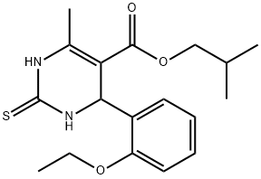 2-methylpropyl 4-[2-(ethyloxy)phenyl]-6-methyl-2-thioxo-1,2,3,4-tetrahydropyrimidine-5-carboxylate,302561-45-1,结构式