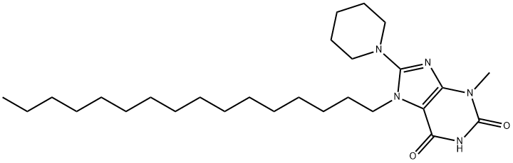 7-hexadecyl-3-methyl-8-(1-piperidinyl)-3,7-dihydro-1H-purine-2,6-dione 结构式