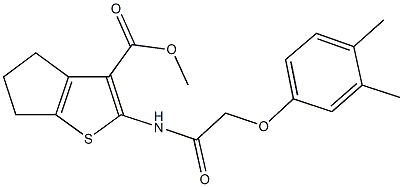 methyl 2-{[(3,4-dimethylphenoxy)acetyl]amino}-5,6-dihydro-4H-cyclopenta[b]thiophene-3-carboxylate,302803-27-6,结构式