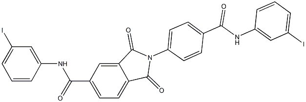 2-{4-[(3-iodoanilino)carbonyl]phenyl}-N-(3-iodophenyl)-1,3-dioxo-5-isoindolinecarboxamide Struktur