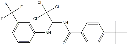 4-tert-butyl-N-{2,2,2-trichloro-1-[3-(trifluoromethyl)anilino]ethyl}benzamide Struktur