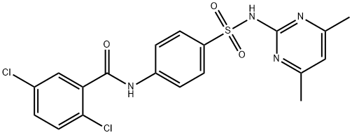 2,5-dichloro-N-(4-{[(4,6-dimethyl-2-pyrimidinyl)amino]sulfonyl}phenyl)benzamide Struktur