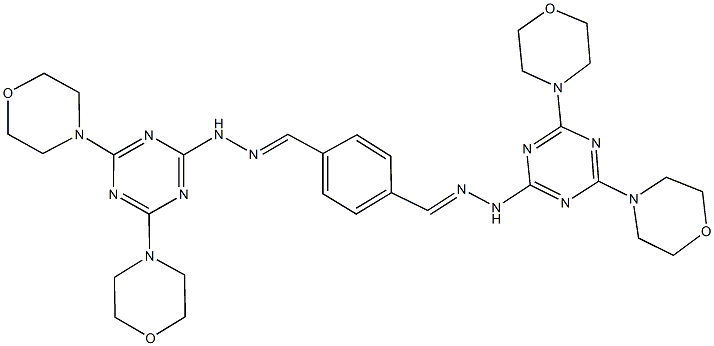 terephthalaldehyde bis{[4,6-di(4-morpholinyl)-1,3,5-triazin-2-yl]hydrazone} Structure
