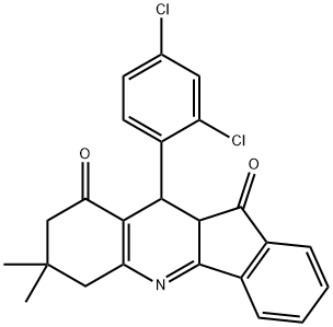 10-(2,4-dichlorophenyl)-7,7-dimethyl-7,8,10,10a-tetrahydro-6H-indeno[1,2-b]quinoline-9,11-dione,303037-47-0,结构式
