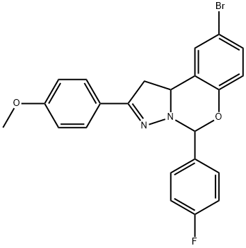 4-[9-bromo-5-(4-fluorophenyl)-1,10b-dihydropyrazolo[1,5-c][1,3]benzoxazin-2-yl]phenyl methyl ether Structure