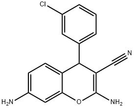 2,7-diamino-4-(3-chlorophenyl)-4H-chromene-3-carbonitrile Struktur