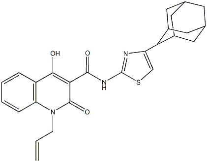 N-[4-(2-adamantyl)-1,3-thiazol-2-yl]-1-allyl-4-hydroxy-2-oxo-1,2-dihydro-3-quinolinecarboxamide 结构式