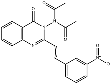 N-acetyl-N-(2-(2-{3-nitrophenyl}vinyl)-4-oxo-3(4H)-quinazolinyl)acetamide Struktur