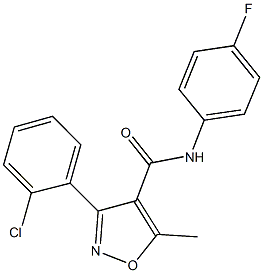 3-(2-chlorophenyl)-N-(4-fluorophenyl)-5-methyl-4-isoxazolecarboxamide Structure