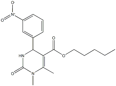 pentyl 4-{3-nitrophenyl}-1,6-dimethyl-2-oxo-1,2,3,4-tetrahydropyrimidine-5-carboxylate 结构式