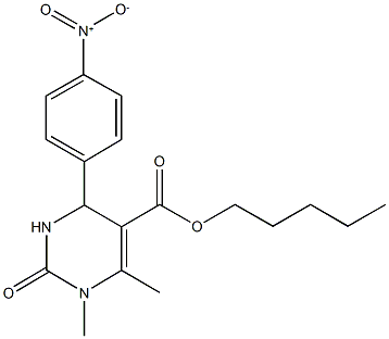 pentyl 4-{4-nitrophenyl}-1,6-dimethyl-2-oxo-1,2,3,4-tetrahydropyrimidine-5-carboxylate 结构式